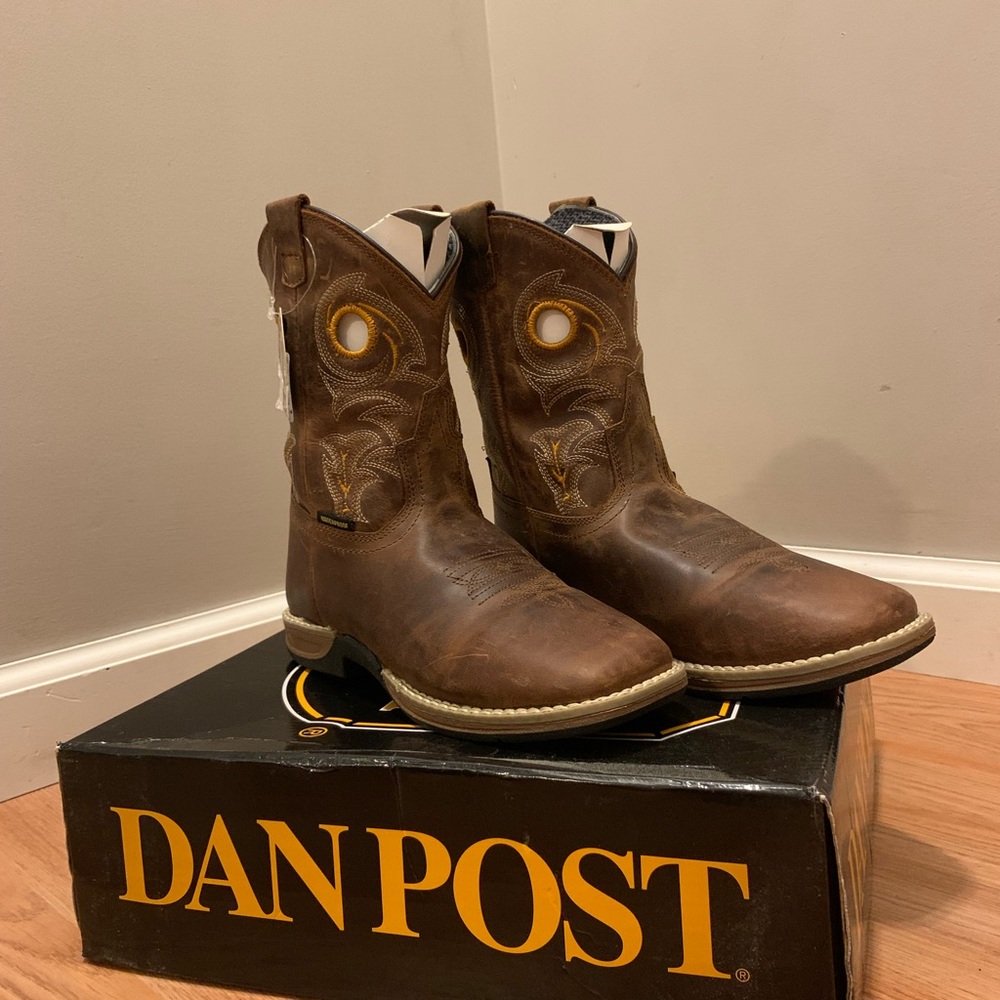 Youth Dan Post Rustic Brown Leather Boots